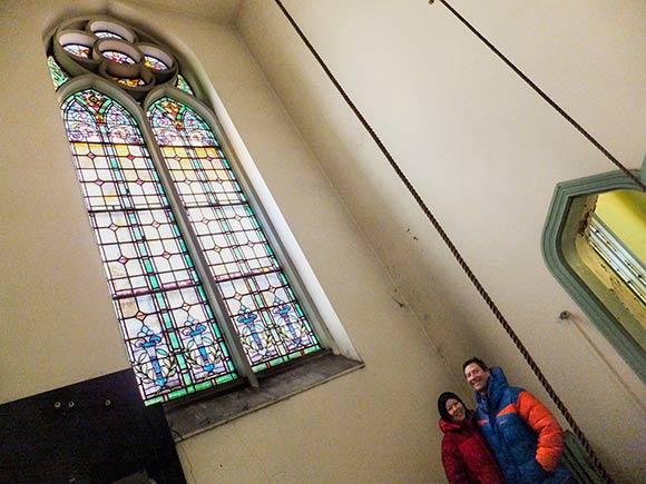 The church spire and bell tower will soon be a unique vertical climbing space